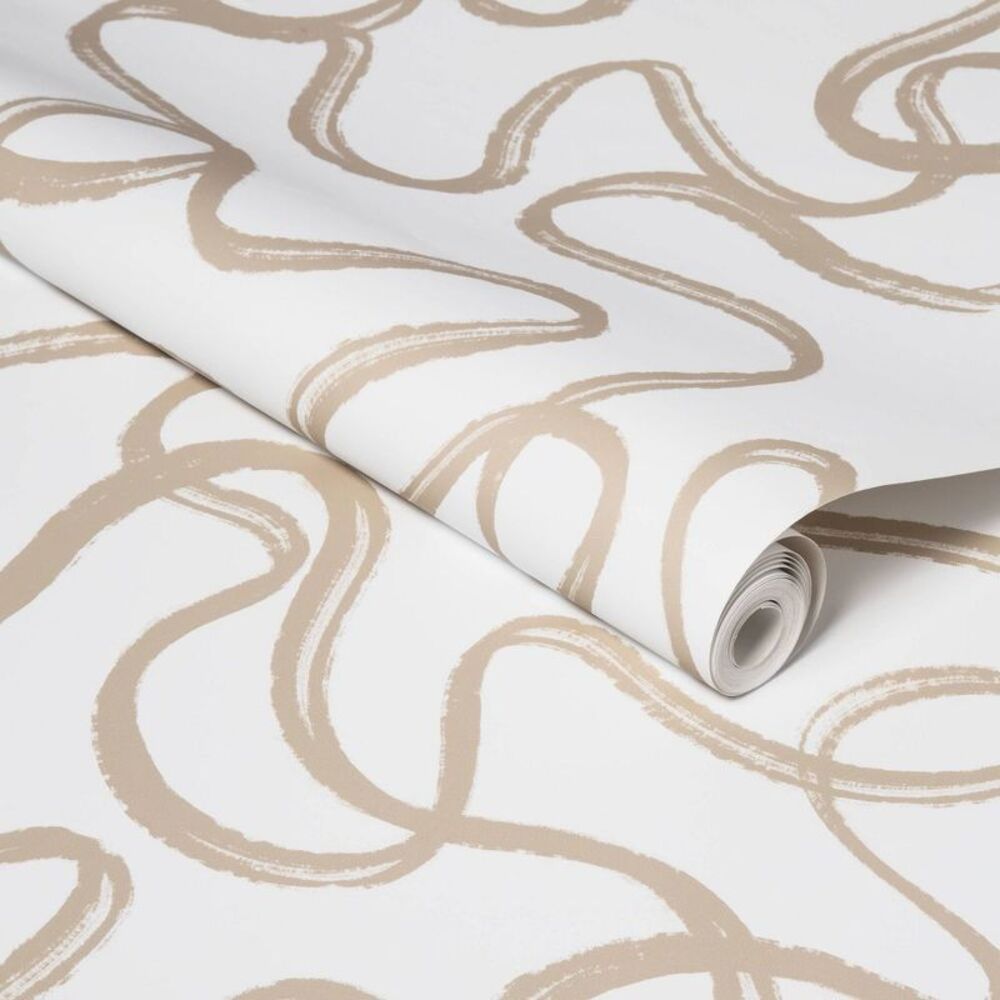 Abstract Doodle Peel & Stick Wallpaper Khaki - Opalhouse